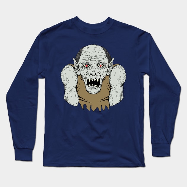 Ghoul Portrait Horror Art Long Sleeve T-Shirt by AzureLionProductions